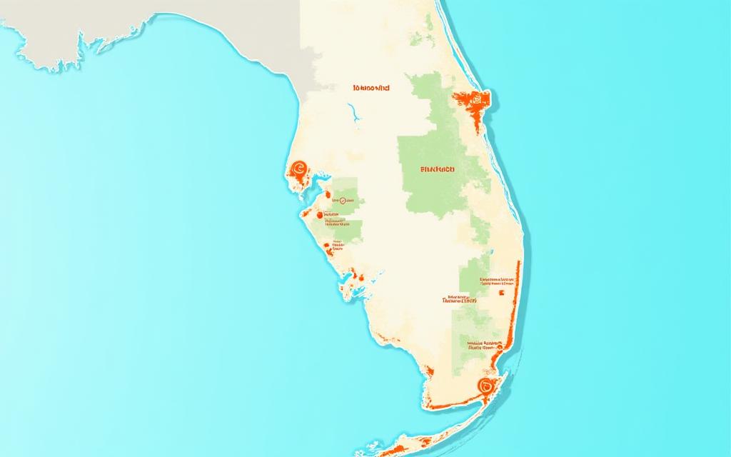 Graphic representation of Florida service area focusing on Sunny Isles